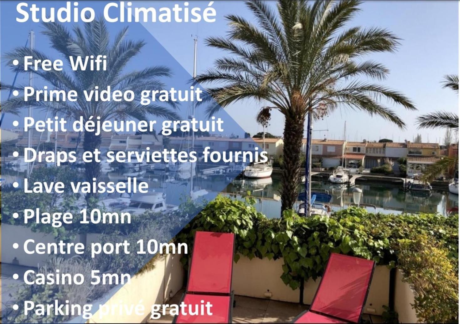 Cap Capistol Studio Avec Terrasse, Vue Port Agde Eksteriør bilde